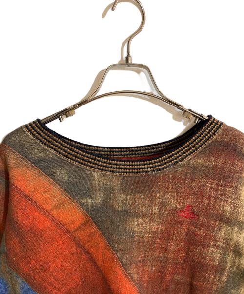 Vivienne Westwood RED LABEL（ヴィヴィアンウエストウッドレッドレーベル）Vivienne Westwood RED LABEL (ヴィヴィアンウエストウッドレッドレーベル) オーブ刺繍転写プリントユニオンジャックスウェット ブラウン サイズ:00の古着・服飾アイテム
