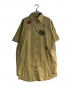 Vivienne Westwood RED LABELヴィヴィアンウエストウッドレッドレーベル）の古着「オーブステッチ刺繍5分袖シャツワンピース」｜ベージュ