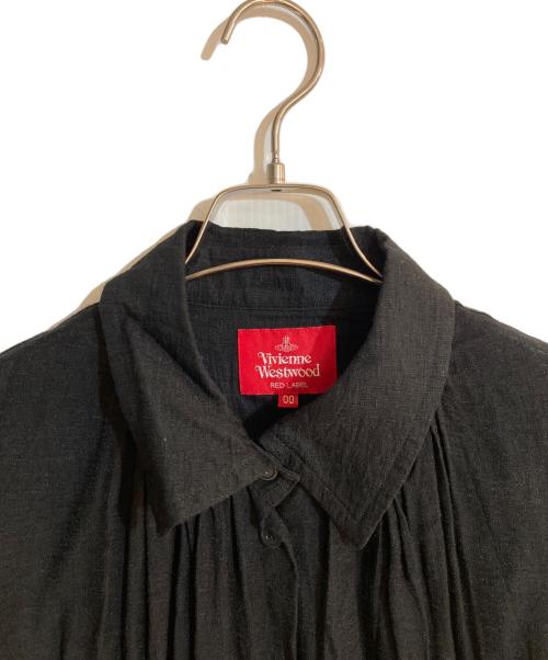 Vivienne Westwood RED LABEL（ヴィヴィアンウエストウッドレッドレーベル）Vivienne Westwood RED LABEL (ヴィヴィアンウエストウッドレッドレーベル) レーヨンリネンオーブ刺繍シャツ ブラック サイズ:00の古着・服飾アイテム