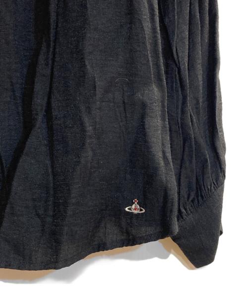 Vivienne Westwood RED LABEL（ヴィヴィアンウエストウッドレッドレーベル）Vivienne Westwood RED LABEL (ヴィヴィアンウエストウッドレッドレーベル) レーヨンリネンオーブ刺繍シャツ ブラック サイズ:00の古着・服飾アイテム