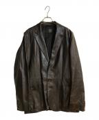 PRADAプラダ）の古着「レザーテーラードジャケット」｜ブラック