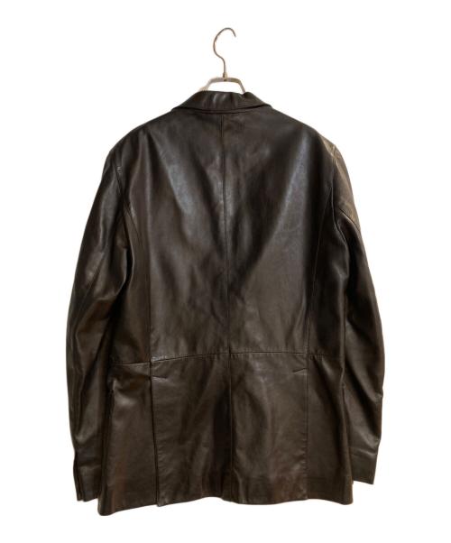 PRADA（プラダ）PRADA (プラダ) レザーテーラードジャケット ブラック サイズ:50の古着・服飾アイテム