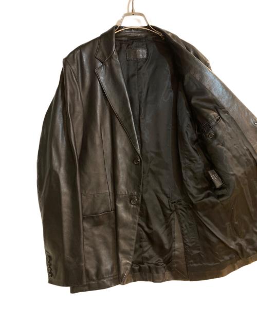 PRADA（プラダ）PRADA (プラダ) レザーテーラードジャケット ブラック サイズ:50の古着・服飾アイテム