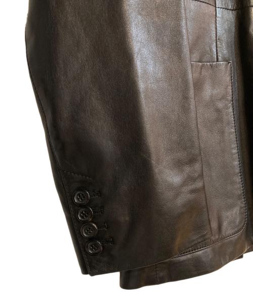 PRADA（プラダ）PRADA (プラダ) レザーテーラードジャケット ブラック サイズ:50の古着・服飾アイテム