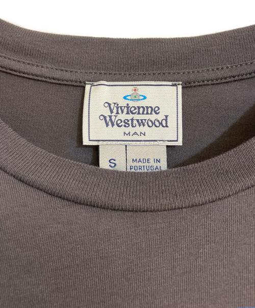 Vivienne Westwood man（ヴィヴィアン ウェストウッド マン）Vivienne Westwood man (ヴィヴィアン ウェストウッド マン) ブルードットプリントオーブ刺繍Tシャツ グレー サイズ:Sの古着・服飾アイテム