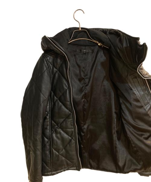 NO ID.（ノーアイディー）NO ID. (ノーアイディー) シープレザー2WAYパデッドフーデッドブルゾン ブラック サイズ:2の古着・服飾アイテム