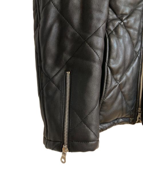 NO ID.（ノーアイディー）NO ID. (ノーアイディー) シープレザー2WAYパデッドフーデッドブルゾン ブラック サイズ:2の古着・服飾アイテム