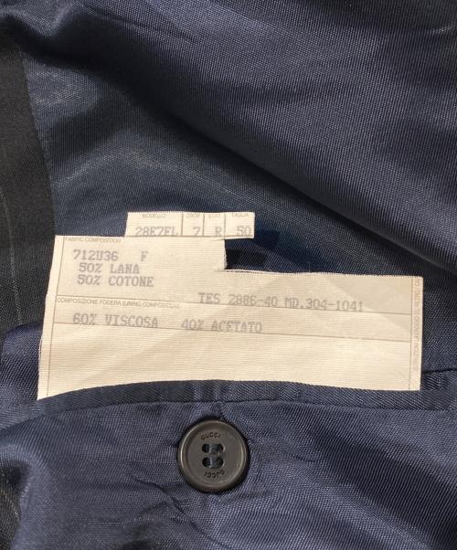 GUCCI（グッチ）GUCCI (グッチ) ストライプテーラードジャケット ネイビー サイズ:50の古着・服飾アイテム