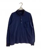 CELINEセリーヌ）の古着「ニットポロシャツ」｜ネイビー