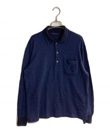 CELINE（セリーヌ）の古着「ニットポロシャツ」｜ネイビー