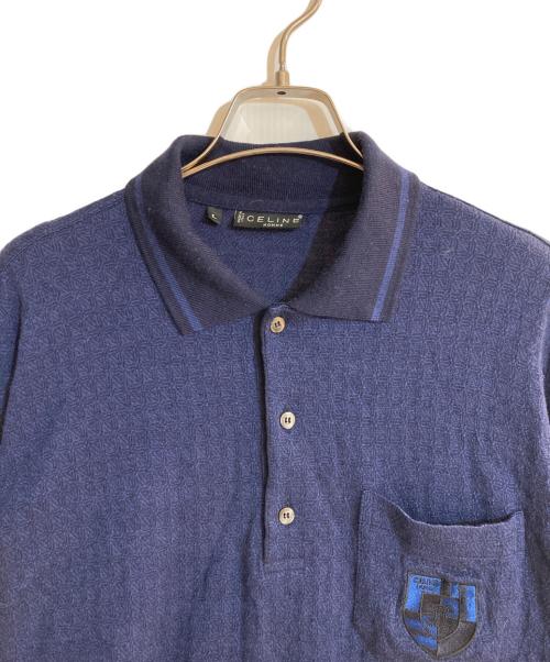 CELINE（セリーヌ）CELINE (セリーヌ) ニットポロシャツ ネイビー サイズ:Ｌの古着・服飾アイテム