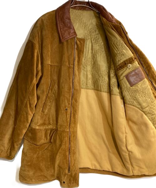 VALENTINO（ヴァレンティノ）VALENTINO (ヴァレンティノ) 襟レザースウェードハンティングジャケット ブラウン サイズ:４8の古着・服飾アイテム