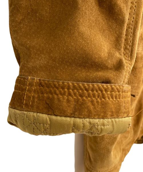 VALENTINO（ヴァレンティノ）VALENTINO (ヴァレンティノ) 襟レザースウェードハンティングジャケット ブラウン サイズ:４8の古着・服飾アイテム