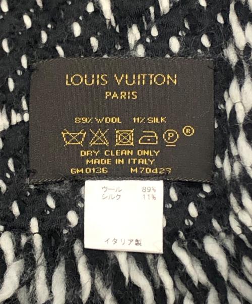 LOUIS VUITTON（ルイ ヴィトン）LOUIS VUITTON (ルイ ヴィトン) エシャルプ・ロゴマニア ミックス ウールシルクマフラー ブラックの古着・服飾アイテム