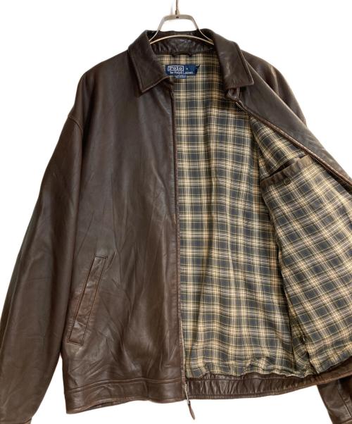 POLO RALPH LAUREN（ポロ・ラルフローレン）POLO RALPH LAUREN (ポロ・ラルフローレン) レザージャケット ブラウン サイズ:Ｌの古着・服飾アイテム