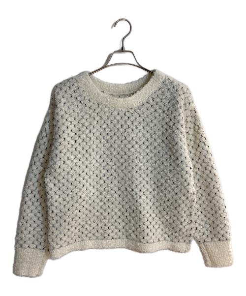 BEARDSLEY（ビアズリー）BEARDSLEY (ビアズリー) ツイードニット アイボリー サイズ:FREEの古着・服飾アイテム
