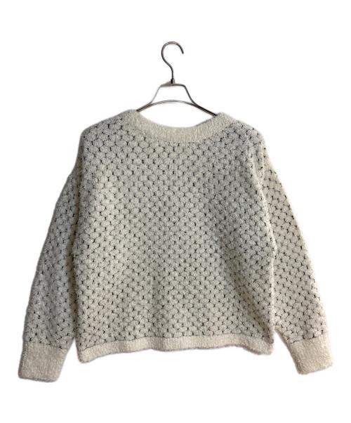 BEARDSLEY（ビアズリー）BEARDSLEY (ビアズリー) ツイードニット アイボリー サイズ:FREEの古着・服飾アイテム