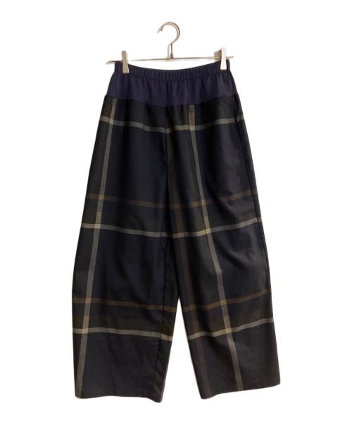 BEARDSLEY（ビアズリー）BEARDSLEY (ビアズリー) チェックウエストリブパンツ ネイビー サイズ:Mの古着・服飾アイテム