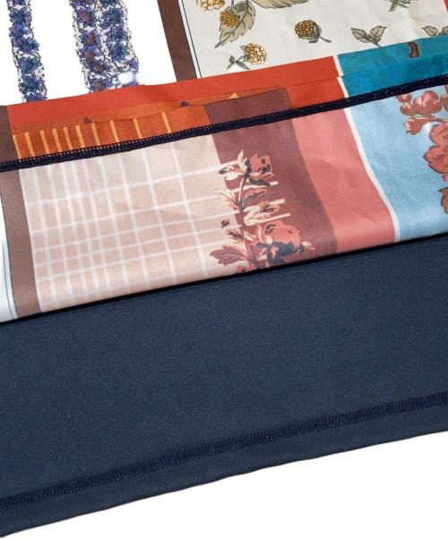 BEARDSLEY（ビアズリー）BEARDSLEY (ビアズリー) スカーフパッチワークプリントワンピース ネイビー サイズ:FREEの古着・服飾アイテム