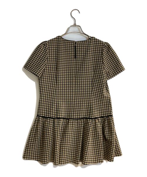 TO BE CHIC（トゥービーシック）TO BE CHIC (トゥービーシック) ギンガムチェック チュニック ブラウン サイズ:42の古着・服飾アイテム
