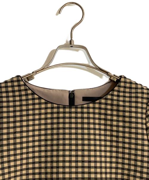TO BE CHIC（トゥービーシック）TO BE CHIC (トゥービーシック) ギンガムチェック チュニック ブラウン サイズ:42の古着・服飾アイテム