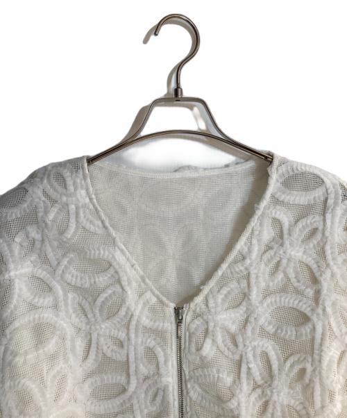 GRACE CONTINENTAL（（グレースコンチネンタル）GRACE CONTINENTAL (（グレースコンチネンタル) シアーメッシュジップアップジャケット ホワイト サイズ:36の古着・服飾アイテム