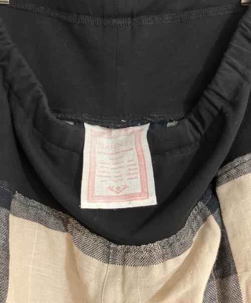 BEARDSLEY（ビアズリー）BEARDSLEY (ビアズリー) リネンチェックウエストリブパンツ ベージュ サイズ:2の古着・服飾アイテム