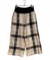 BEARDSLEY（ビアズリー）の古着「リネンチェックウエストリブパンツ」｜ベージュ