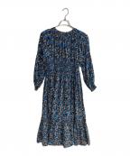 suleiadoソレイアード）の古着「コットンプリント シャーリングワンピース」｜ネイビー