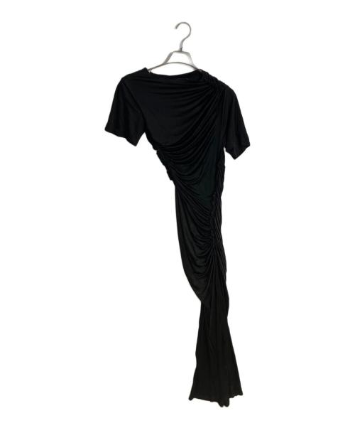 ATLEIN（アトライン）ATLEIN (アトライン) アシンメトリーマキシワンピース ブラック サイズ:34の古着・服飾アイテム