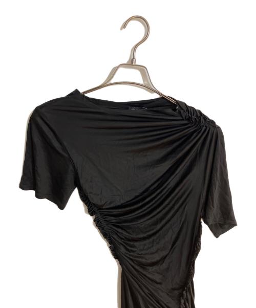 ATLEIN（アトライン）ATLEIN (アトライン) アシンメトリーマキシワンピース ブラック サイズ:34の古着・服飾アイテム