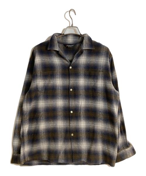 TOWN CRAFT（タウンクラフト）TOWN CRAFT (タウンクラフト) 60S LOOP COLLAR NEL OMBRE SHIRTS ネイビー サイズ:Ｌの古着・服飾アイテム