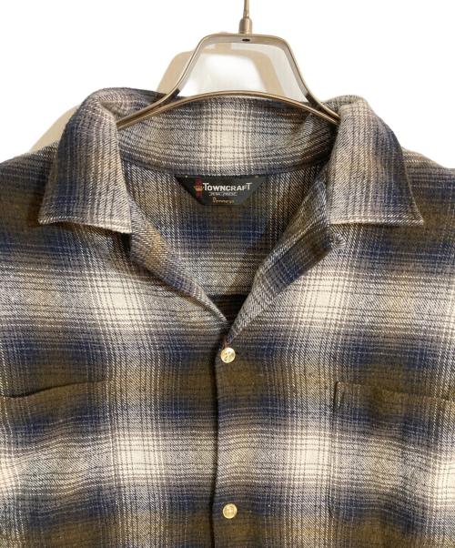TOWN CRAFT（タウンクラフト）TOWN CRAFT (タウンクラフト) 60S LOOP COLLAR NEL OMBRE SHIRTS ネイビー サイズ:Ｌの古着・服飾アイテム