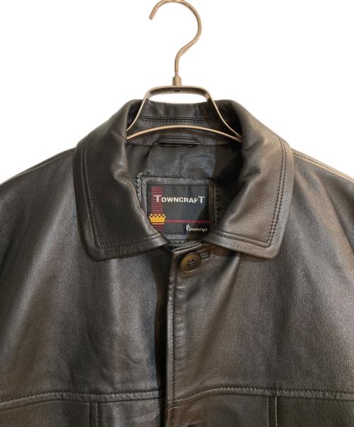 TOWN CRAFT（タウンクラフト）TOWN CRAFT (タウンクラフト) LEATHER BBP CAR COAT ブラック サイズ:Ｌの古着・服飾アイテム