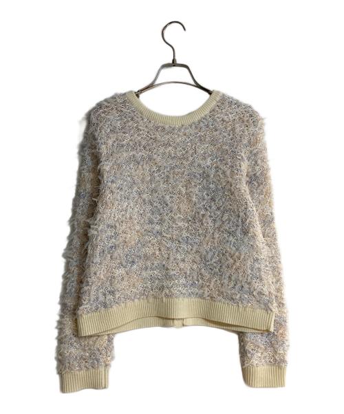 ANAYI（アナイ）ANAYI (アナイ) スパンコールツイーディ カーディガン アイボリー サイズ:38の古着・服飾アイテム