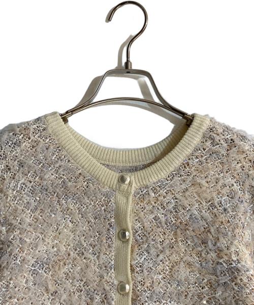 ANAYI（アナイ）ANAYI (アナイ) スパンコールツイーディ カーディガン アイボリー サイズ:38の古着・服飾アイテム