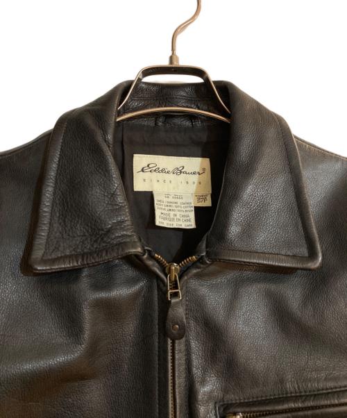 Eddie Bauer（エディーバウアー）Eddie Bauer (エディーバウアー) シングルレザージャケット ブラック サイズ:Sの古着・服飾アイテム