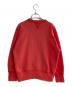 BEAMS PLUS (ビームスプラス) LOOPWHEELER (ループウィラー) vガゼットクルーネックスウェット レッド サイズ:M：8000円
