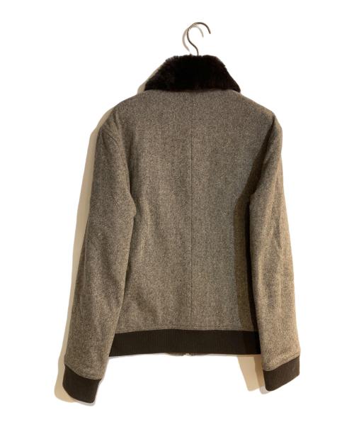 BURBERRY BLACK LABEL（バーバリーブラックレーベル）BURBERRY BLACK LABEL (バーバリーブラックレーベル) ツイード×ラムレザーコンビフライトジャケット ブラウン サイズ:Ｍの古着・服飾アイテム