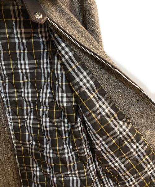 BURBERRY BLACK LABEL（バーバリーブラックレーベル）BURBERRY BLACK LABEL (バーバリーブラックレーベル) ツイード×ラムレザーコンビフライトジャケット ブラウン サイズ:Ｍの古着・服飾アイテム