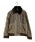 BURBERRY BLACK LABEL（バーバリーブラックレーベル）の古着「ツイード×ラムレザーコンビフライトジャケット」｜ブラウン