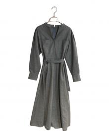 allureville（アルアバイル）の古着「スタンドカラータックワンピース」｜グレー