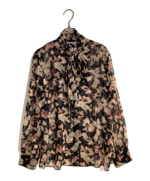 theory（セオリー）theory (セオリー) フローラルマーブルプリントキラブラウス ブラック サイズ:Ｍ 未使用品の古着・服飾アイテム
