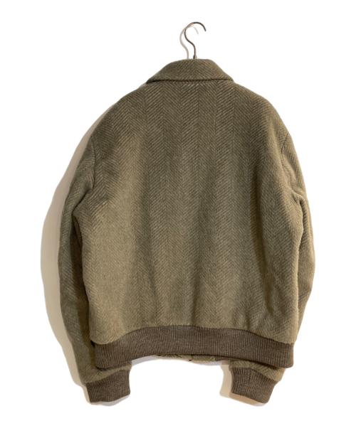 BOSS（ボス）BOSS (ボス) リラックスフィットジャケット ヘリンボーンパターン アルパカブレンド グリーン サイズ:52の古着・服飾アイテム