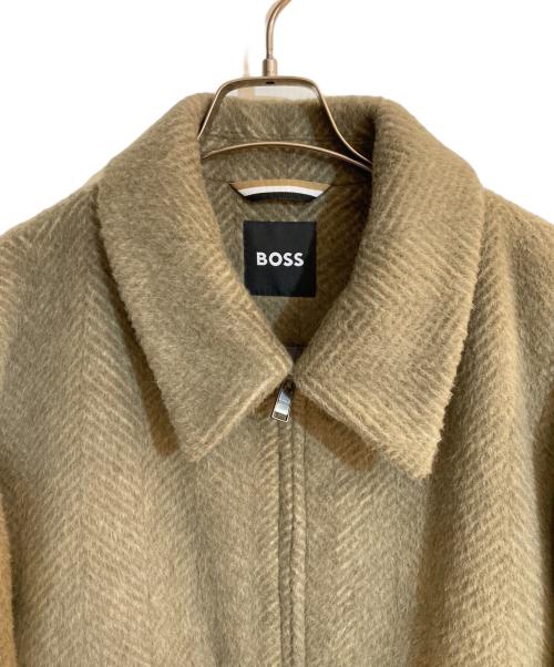 BOSS（ボス）BOSS (ボス) リラックスフィットジャケット ヘリンボーンパターン アルパカブレンド グリーン サイズ:52の古着・服飾アイテム