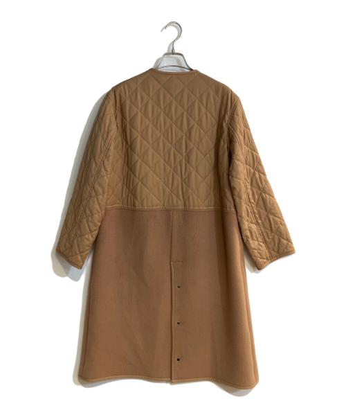 ANAYI（アナイ）ANAYI (アナイ) キルティング切替ビーバークルーコート ブラウン サイズ:36の古着・服飾アイテム
