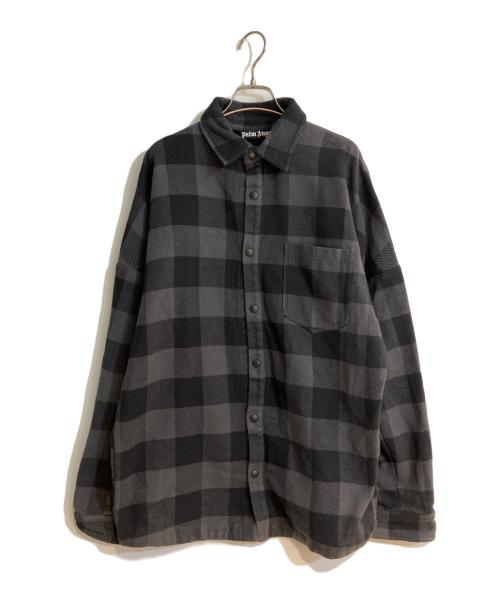 Palm Angels（パーム エンジェルス）Palm Angels (パーム エンジェルス) バックプリントシャツ ブラック×グレー サイズ:Ｍの古着・服飾アイテム
