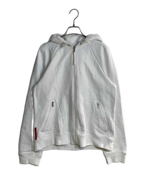 PRADA SPORTS（プラダスポーツ）PRADA SPORTS (プラダスポーツ) ナイロンフードジップアップパーカー ホワイト サイズ:XLの古着・服飾アイテム