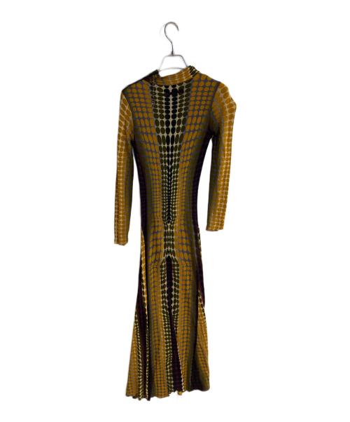 Jean Paul GAULTIER（ジャンポールゴルチェ）Jean Paul GAULTIER (ジャンポールゴルチェ) パワーネットドットプリントワンピース イエロー サイズ:Ｍの古着・服飾アイテム