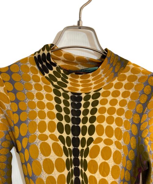 Jean Paul GAULTIER（ジャンポールゴルチェ）Jean Paul GAULTIER (ジャンポールゴルチェ) パワーネットドットプリントワンピース イエロー サイズ:Ｍの古着・服飾アイテム